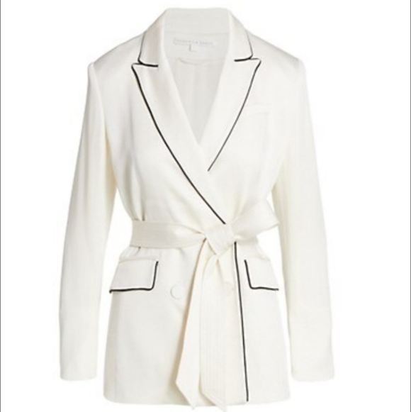Veronica Beard Jackets & Blazers - Veronica Beard Eiza Belted Jacket Winter White
